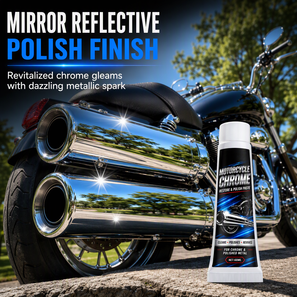 🏍️ Motorcycle Chrome Polish & Metal Restorer – Shine & Surface Care